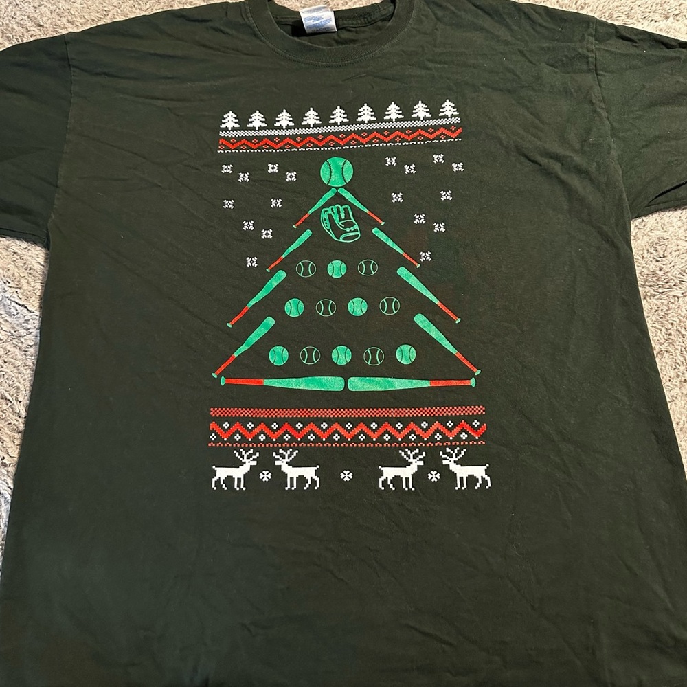 Green long sleeve Christmas t-shirt